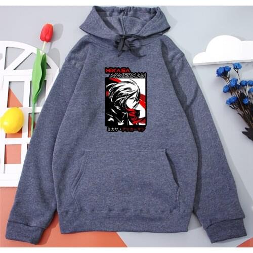 Attack on Titan Womens Hoodie Sweatshirt Anime Mikasa Ackerman Hoodies Harajuku Hip Hop Female Clothing Japan Style Pullover