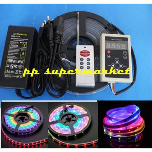 5m RGB dream magic led strip DC12V 6803 IC IP67 waterproof LED Strip 5050 SMD 150LED flexible light+133 Program RF controller