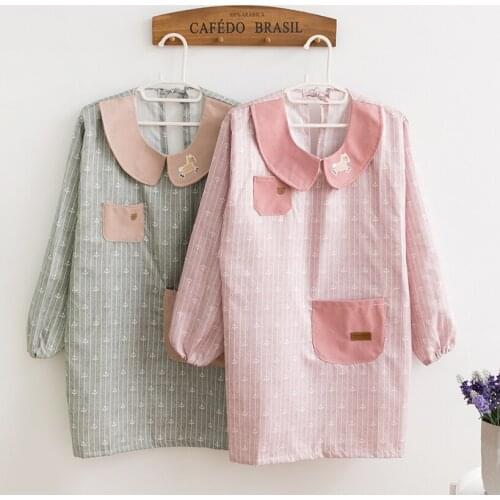 Waterproof kitchen apron long-sleeved oil-proof Korean overalls adult female mens home work clothes cooking clothes