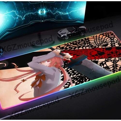 XGZ Anime Crazy Killer Big Sword Custom Large RGB Mouse Pad Black Delicate Lock Edge Office Computer Desk Mat Rubber Non-slip