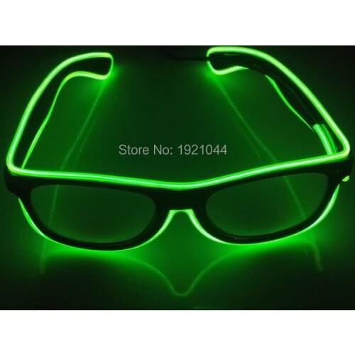 Sound activated Rave Costume Party DJ Bright Sunglasses cheap 50pcs EL Wire Glowing Party Decoration