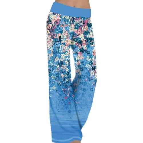 Women Spring/Summer 2021 Womens Loose Print Yoga Wide Leg Sports Pants Sport Women Fitness Womens Plus Size Outdoor
