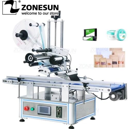 ZONESUN Automatic ZS-TB150PB Flat Surface Card Paper Pouch Labeling Machine Box Book Cover Label Sticker