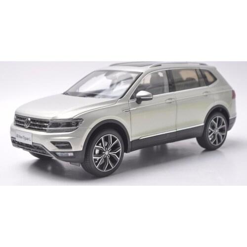 1:18 Diecast Model for Volkswagen VW Tiguan L 2017 Silver SUV Alloy Toy Car Miniature Collection Gifts