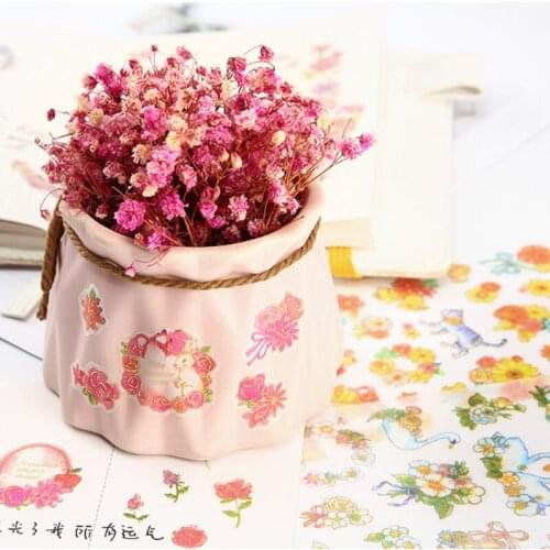 10packs/lot New Cute Cat Flowers Stickers For DIY Albums Scrapbooking Diary Decoration Stickers Wholesale