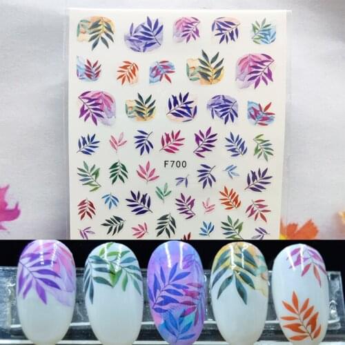 3D Nail Sticker Spring Fall Weed Leaves Nail Glue Stickers Plant Beautiful Grass Stickers for Manicure Nail Art Decoration
