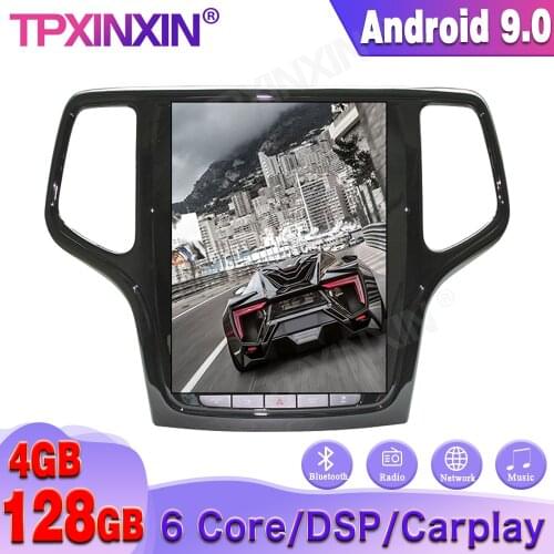 4+128GB Android 9.0 For JEEP Grand Cherokee 2014-2018 Tesla style Car GPS Navigation Headunit Multimedia Player Auto Radio Black