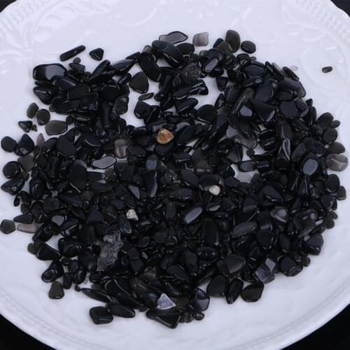 50g Natural Black Tourmaline Crystal Stones Gravel Polished Aquarium Plant Decor