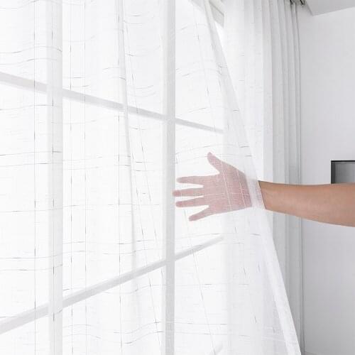 Elka White Tulle Curtain For Living Room Bedroom Modern Solid Voile Curtains Finished Window Sheer White Curtains Panel