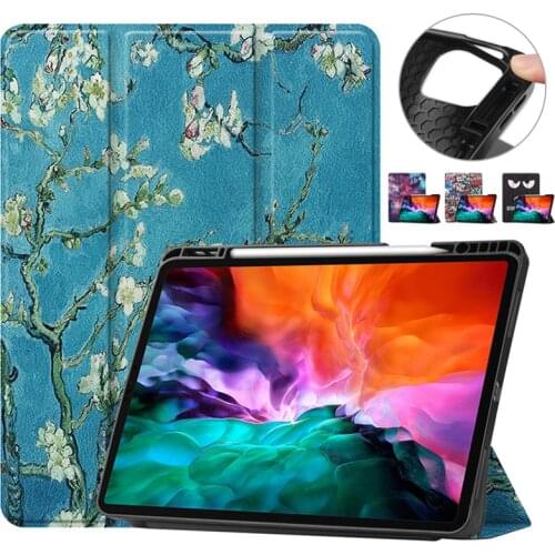 Tri-Fold Tablet Case For iPad Pro 11 2021 TPU Back Protective Cover For iPad Pro 12.9 12 9 2021 2020 Case with Pencil Holder