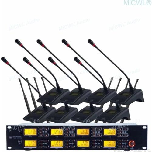 MiCWL G1800 Digital Wireless 8 Table Gooseneck Microphone Company Press Conference Negotiate Discussing System