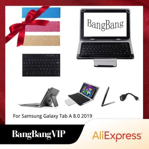 For Samsung Galaxy Tab A 8.0 2019 SM T290 Wi-Fi T295 LTE Bluetooth Wireless Keyboard Cover Stand Case