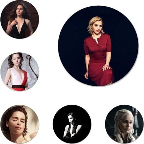 Emilia Clark Icons Pins Badge Decoration Brooches Metal Badges For Backpack Decoration 58mm