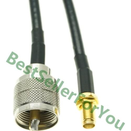 SMA Female Nut Bulkhead To UHF Male PL259 PL-259 RF Straight Pigtail Jumper RG58 Cable
