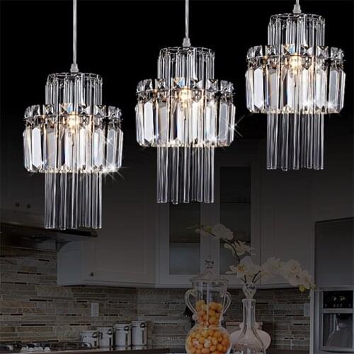 Crystal restaurant creative bar counter personality luxury rectangular household simple dining room Pendant Lights LX101605