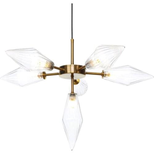 Personality Glass Pendant Light Living Room Pendant Lamp Bedroom Light LED Light 4/6 Heads Decoration Suspension Lamp 110v/220v