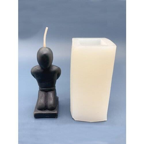 Kneeling Model Ceremonial Silicone Aromatherapy Candle Making Mold For Handmade Soap Plaster Magic Decorative Moulds