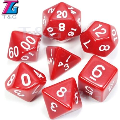 Hot Colorful Acrylic Dice Set with Black dice Bag D4,D6,D8,D10,D10%,D12,D20 7 differents Color dnd