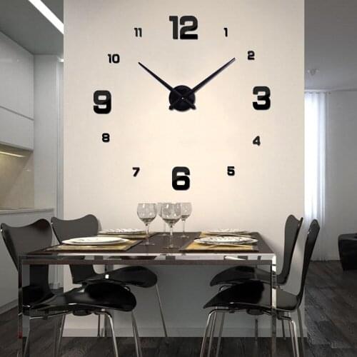Wall Clock 3D DIY Quartz Clocks Fashion Watches Large Wall Clock Modern Design Acrylic Mirror Stickers Home Decor Horloge