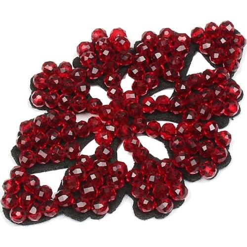 New Handmade Beaded Cloth with Epaulettes DIY Crystal Glass Bead Corsage Coat Clothes Coat Bag Shoes Bead Embroidery Accessories