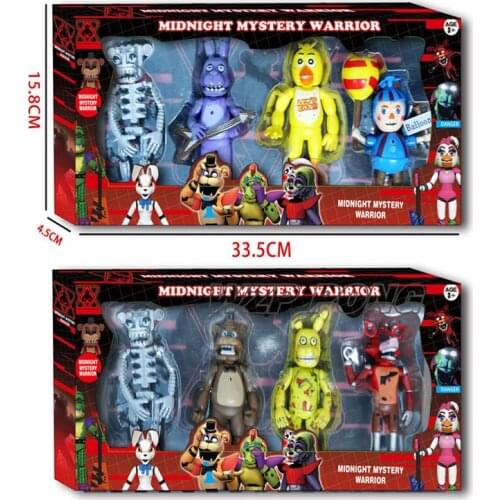 FNAF Five Nights with Light Action Figures Toys Foxy Fazbear Midnight Toy Bear PVC Figure Kids Toys