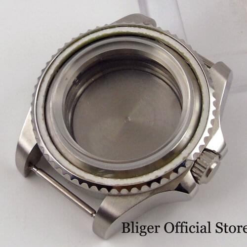 Fit NH35A NH36A MIYOTA 8215 44mm Automatic Watch Case Unidirectiona Bezel Mineral Glass Metal Screw Backcover