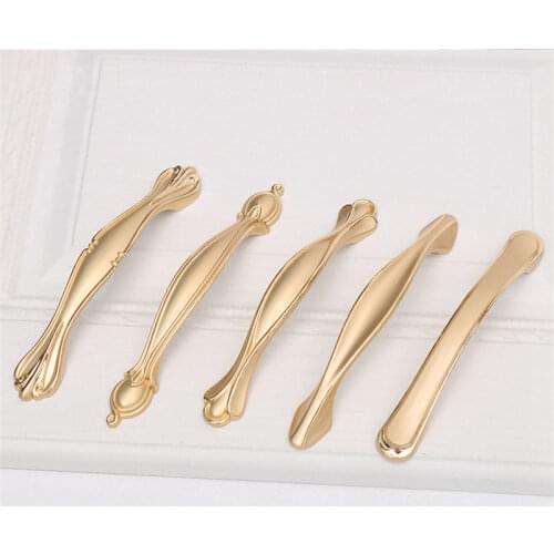 KK&FING European Matte Gold Zinc Alloy Kitchen Cabinet Handles Drawer Pulls Cupboard Wardrobe Door Knob Fashion Furniture Handle
