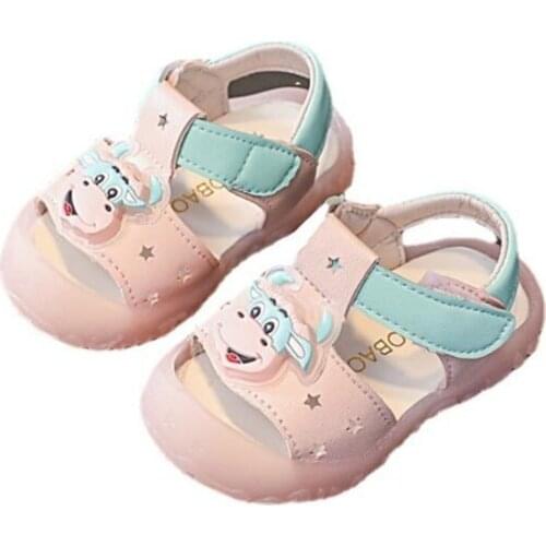 Boys' and girls' sandals 2021 summer new baby soft soled antiskid toddler shoes childrens cartoon Baotou sandals