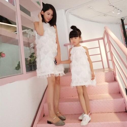 Family matching mother daughter mommy and me clothes family look girls korean clothing women summer beach dress outfits 21