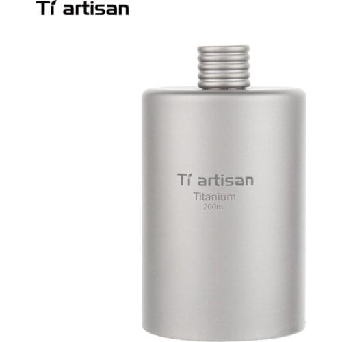 Tiartisan 200ml or 175ml Titanium Cylindrical Drinkware Outdoor Portable Wine Flask Travel Ultralight Flagon Bottle Ta8601
