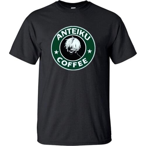 Tokyo Ghoul Japanese Anime Ken Kaneki Coffe T Shirt Cotton Loose Vintage Printed T Shirts Top Men Cool Retro Short Sleeve Tshirt