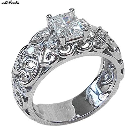 Gorgeous Women Wedding Rings Ethnic Style Pattern AAA Cubic Zirconia Bridal Marriage Ceremony Party Jewelry High Quality