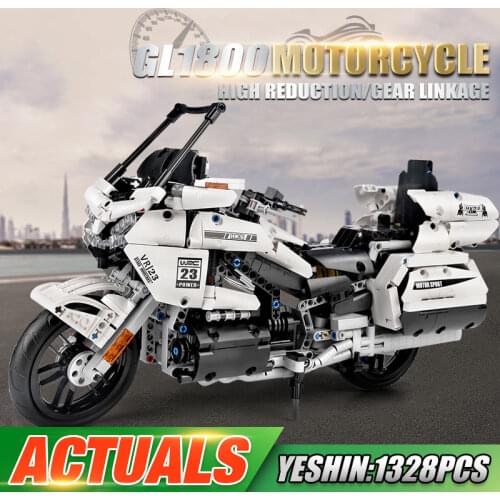 MOULD KING 23001 High-Tech Car Model The Gold Wing GL1800 1:12 Motorcycle Building Blocks Bricks Kids Christmas Toys Gift