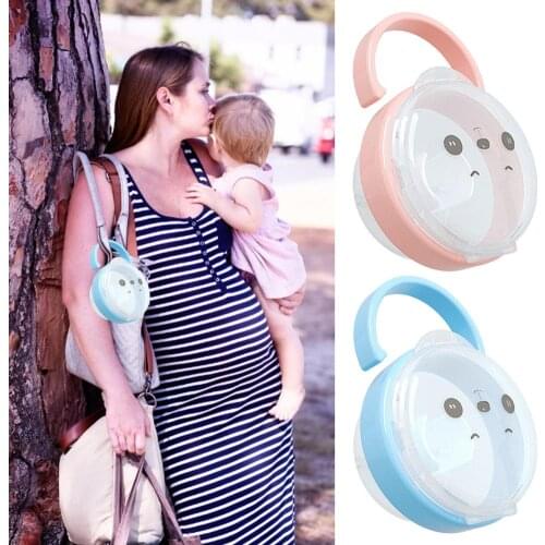Panda Baby Pacifier Storage Box With Handle Plastic Pacifier Container For Babys Pacifier Teether Can Hung Food Grade Material