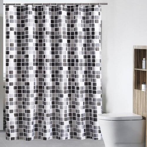 Waterproof Shower Curtain Mosaic Pattern Bath Bathing Sheer For Home Decoration Bathroom Products Polyester Bathroom Curtains