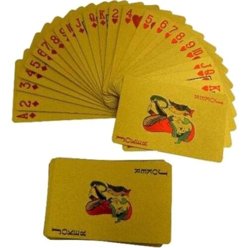 1 Set Gold Foil Playing Cards Shining Poker Card Waterproof for Party Games