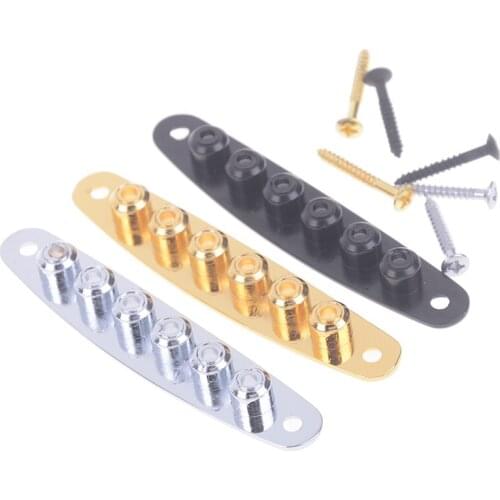 1Pcs Metal String Ferrules Bushing Plate Electric Guitar Bridge String Thru Body Ferrules Bushing Plate