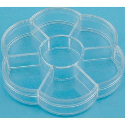 1pcs The Plum Blossom 7 Grid Transparent Plastic Packing Box Jewelry Display Box