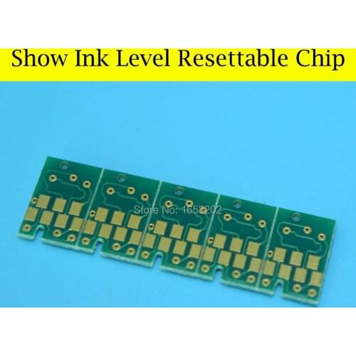 1 PC Reseter With 8 Pieces Show Ink Level Resettable Cartridge Chip For Epson 4000 9600 7600 T5441 Ink Cartridge