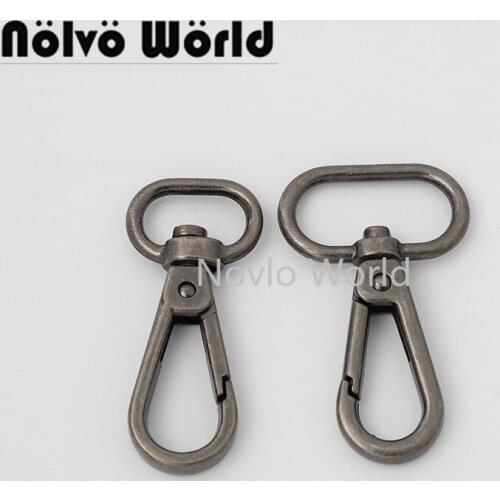 10-50 pieces 2 size 17mm 5/8" 25mm 1" inch metal old silver color snap hook retro style clasp clip for woman purse handbag parts