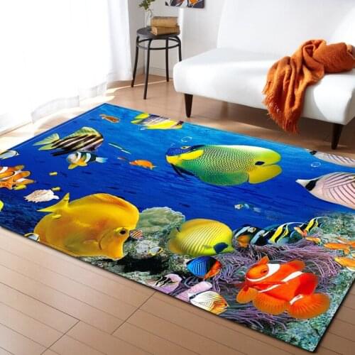 3D Print rugs Underwater World Fish Carpet Livingroom and Bedroom Restaurant Mat shark kids room area rug large carpet parlor