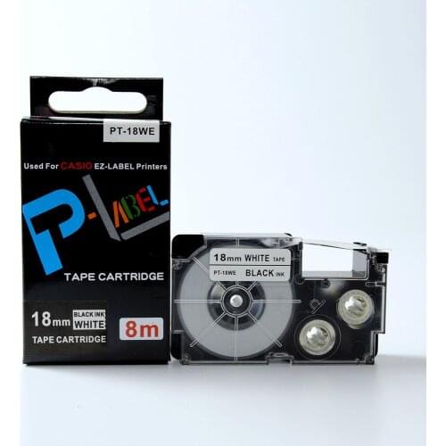 3PK Compatible PT-18WE XR-18WE black on white label tapes for KL label printer