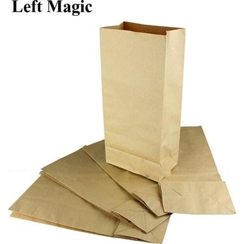 5 Pcs Kraft Paper Bag Magic Trick Use For Ghosty Devils Nail Banana Hammer Orange Disappear O Lite Bag Stage Magic Props