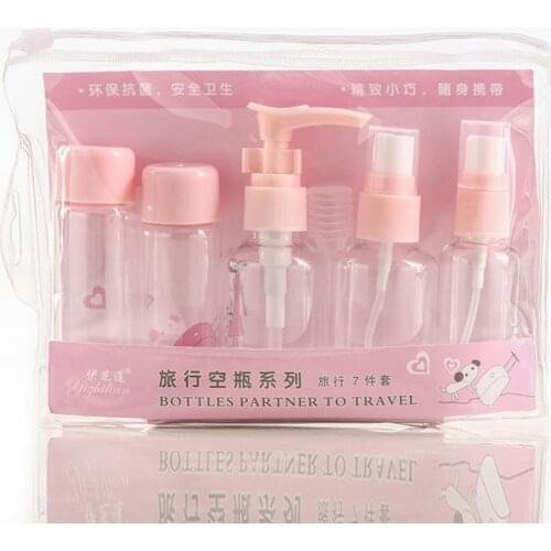 7Pcs 40ml Portable Refillable Travel Spray Bottle Makeup Container Atomizer Package Cosmetics Bottles Pressing Spray Bottle