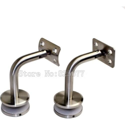 8PCS 90Degree Brushed 60*60mm Stainless Steel Handrail Accessories 8-16MM Glass Mounted Brackets Bracket Adjustable JF1243
