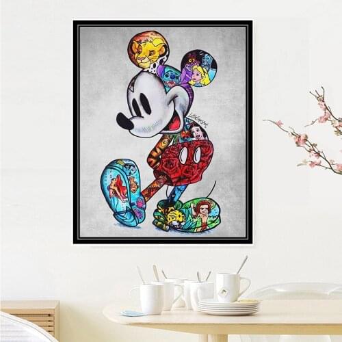 Disney Diy Diamond Painting Mickey Mouse Funny Cartoon Full Diamond Embroidery vogue Diamond Mosaic Living Room Decoration Gift