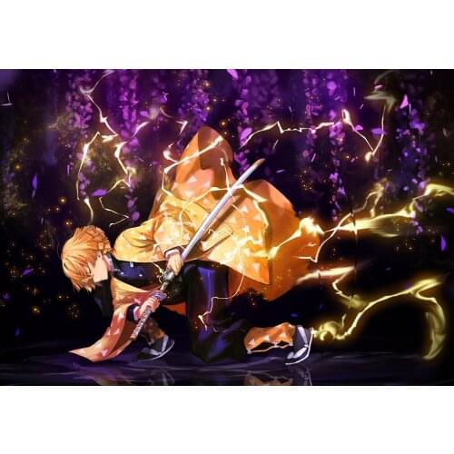 5D Diamond Painting Art Demon Slayer Kimetsu No Yaiba Full Square Drill Pictures Embroidery Anime Role Cross Stitch Wall Decor