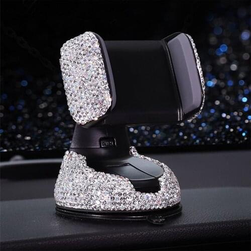 Crystal Rhinestones 360 Degree Car Phone Holder For Car Dashboard Auto Windows And Air Vent Universal Car Mobile Phone Holder