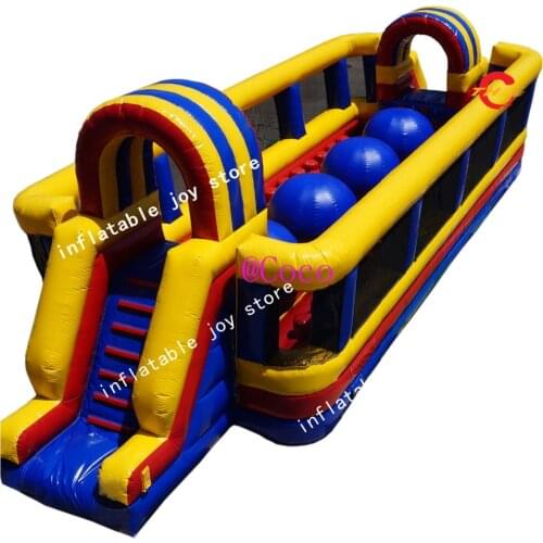 Free shipping to door! 8x3x2.5m Cheap inflatable wipe out bouncing balls,running big balls wipeout game inflatable