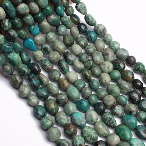 8-10mm Irregular Natural Genuine Chrysocolla Beads for Jewelry Making 15inches Natural Stone Beads Diy Bracelet